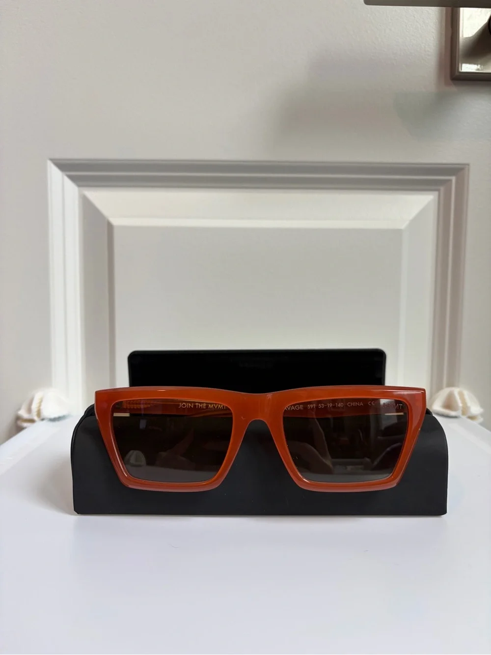 MVMT Women's Orange Frame Sunglasses with Brown Gradient Lenses